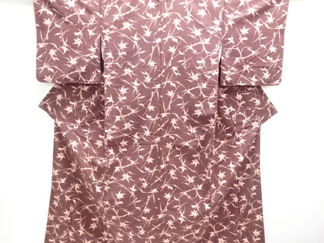 JAPANESE KIMONO / ANTIQUE KIMONO / TSUMUGI / FLOWER